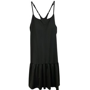 MOCOLY Black Athletic Dress Built-in Shorts Racerback Tennis Golf Workout